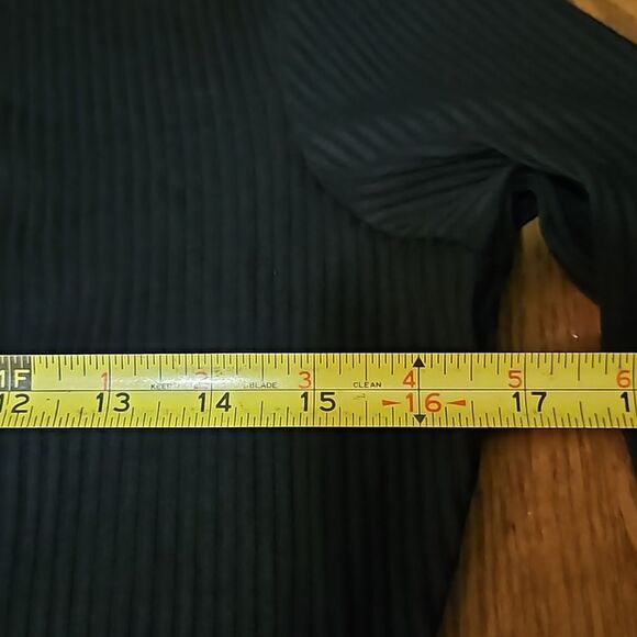 Commense Women's XL Black Ribbed Button-Down Bodysuit Henley Snap NWT - Picture 7 of 9